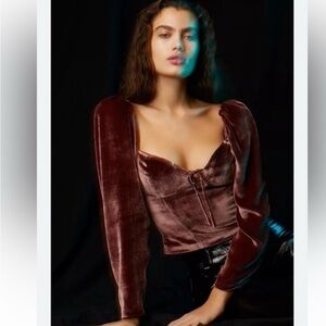 Aritzia Wilfred Novella Velvet Blouse size 0